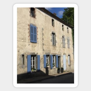 Blue Shuttered House In France Sticker